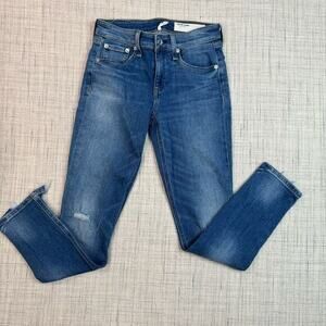 rag & bone Cate Mid-Rise Skinny Slim Fit Mid Indigo Jean Hazy Daze Size 25‎